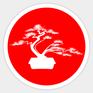 Bonsai tree in red circle Sticker